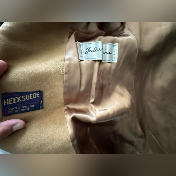 Genuine Heeksuede, brown trim w/ tan color Jacket, size Small - Picture 2 of 7